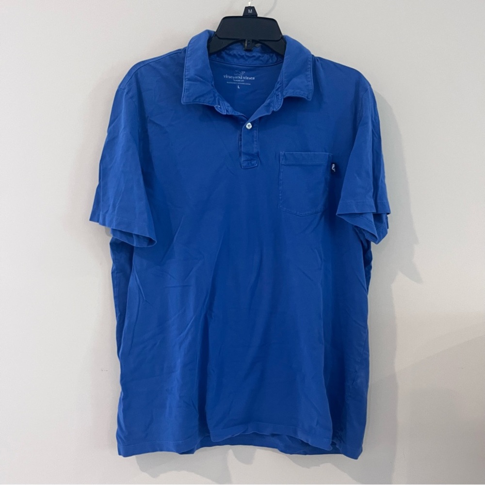 Vineyard Vines Men’s Blue Polo Pima Cotton Classic Fit Large Front Pocket